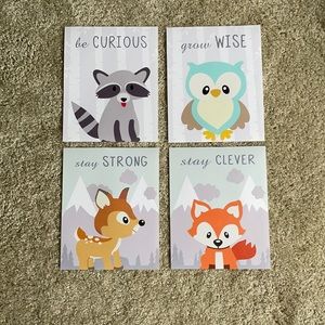 NWOT Canvas Inspirational Woodland Prints